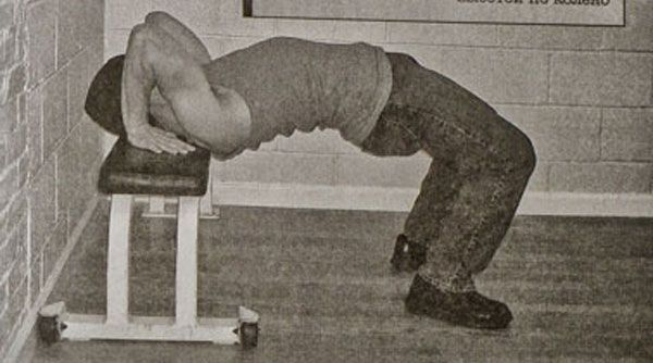Glute bridge on bench
