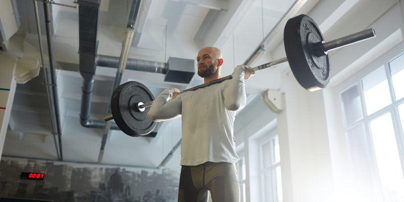 Standing Barbell Press For Strongman